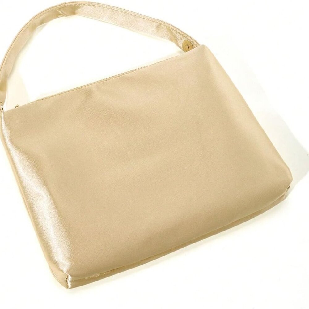 Women's Satin Clutch Purse Small Evening Bag Wedding Party Gold - Picture 5 of 5